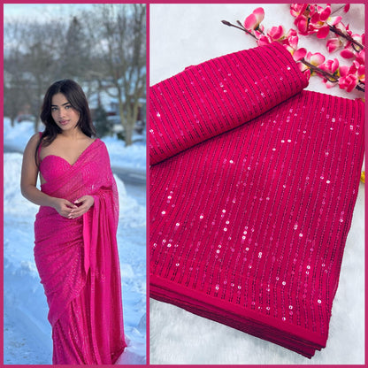 Heavy Georgette sequence saree