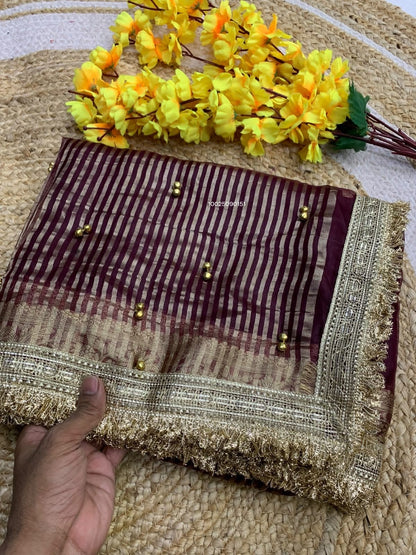 Ghunghroo organza silk saree