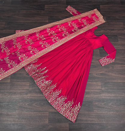 Faux Blooming Gown with Dupatta