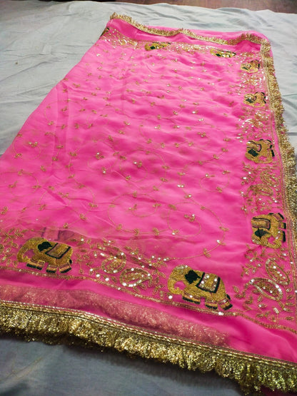 Georgette Kasab work saree