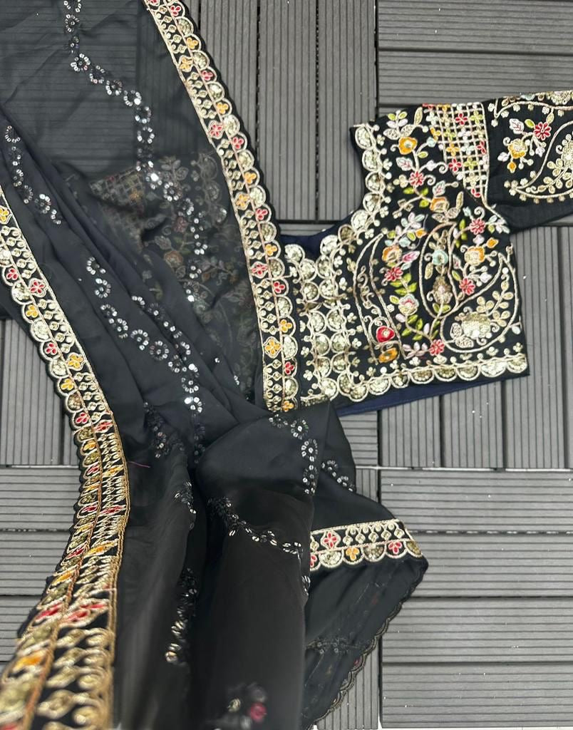 RANGOLI SILK FABRIC ON EMBROIDERY