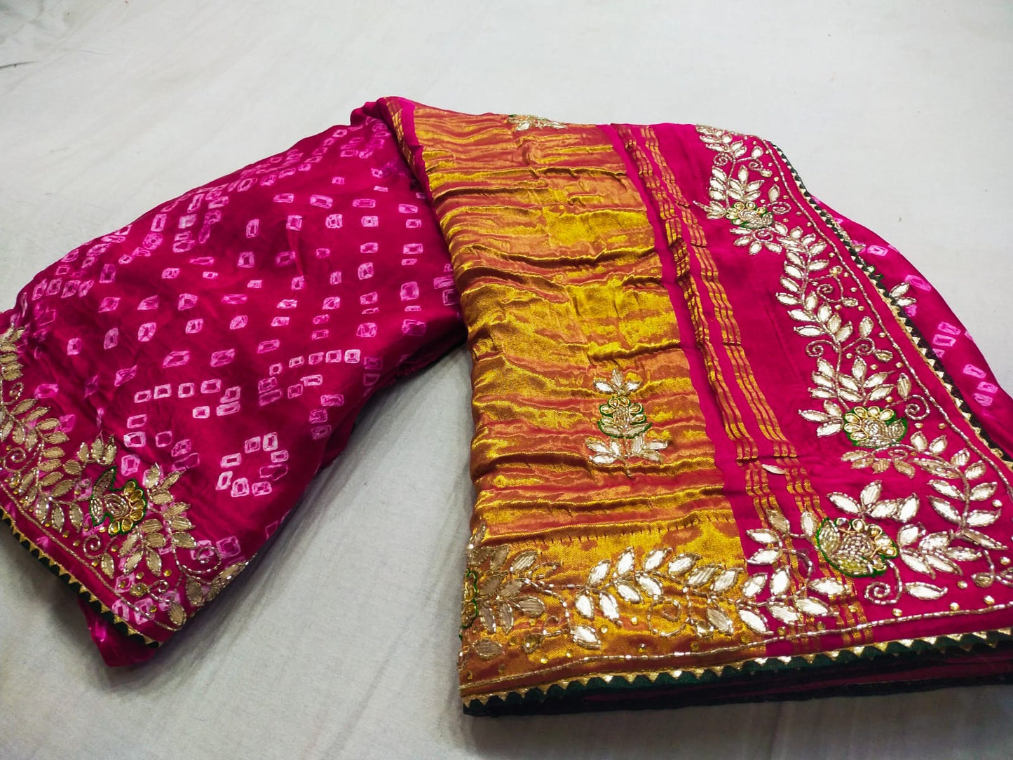 Modal Gajji Satan lagdi and gotta patta work saree