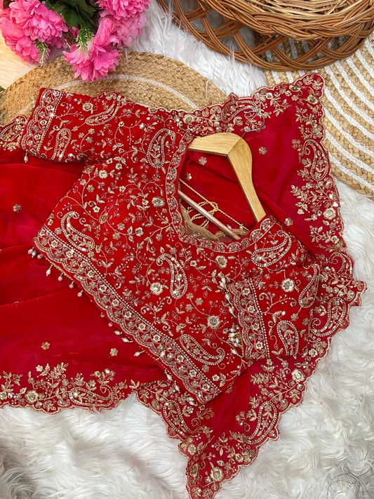 Fandy satin silk designer saree