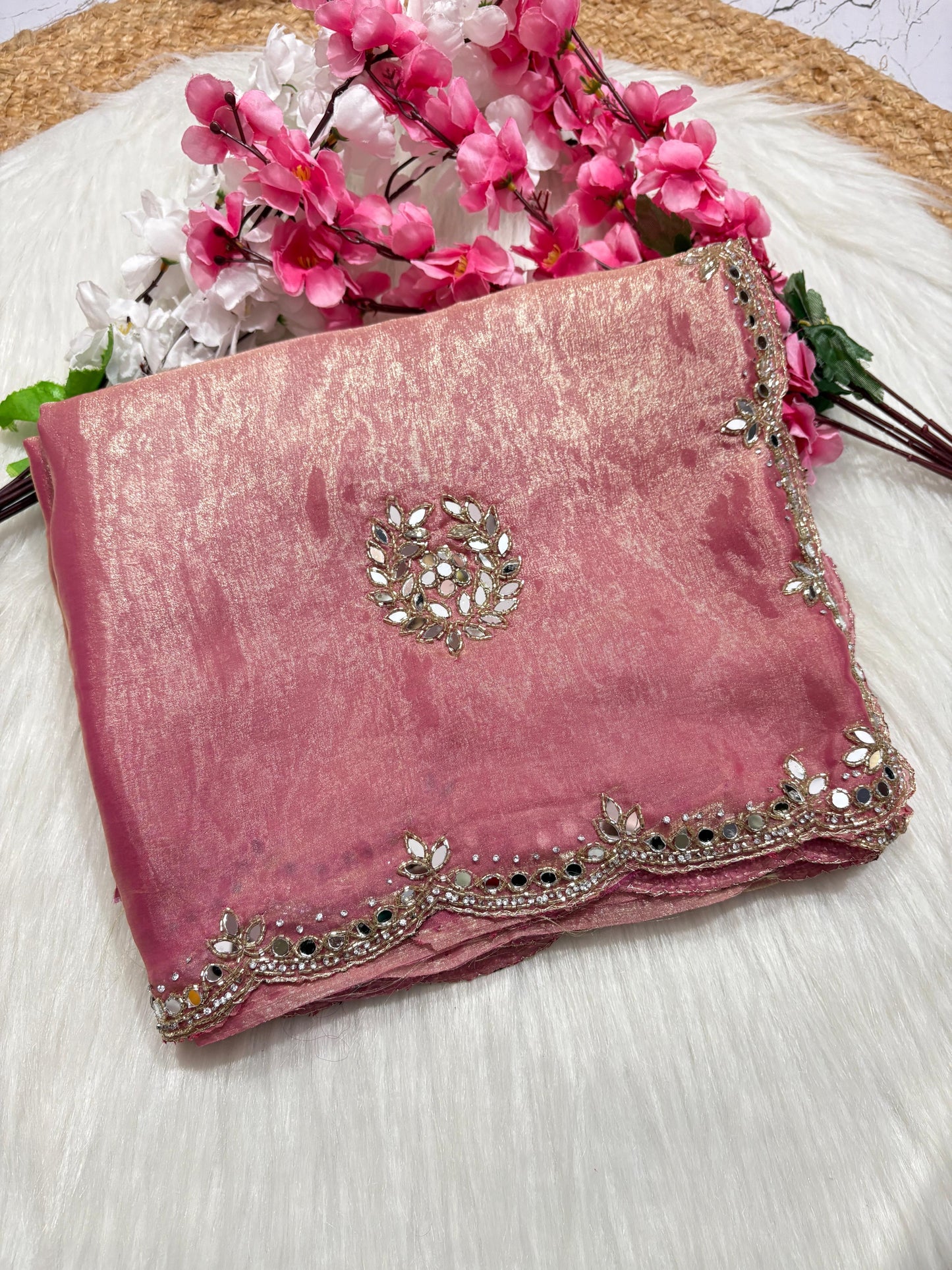 Fendi saree with diamond stone handwork