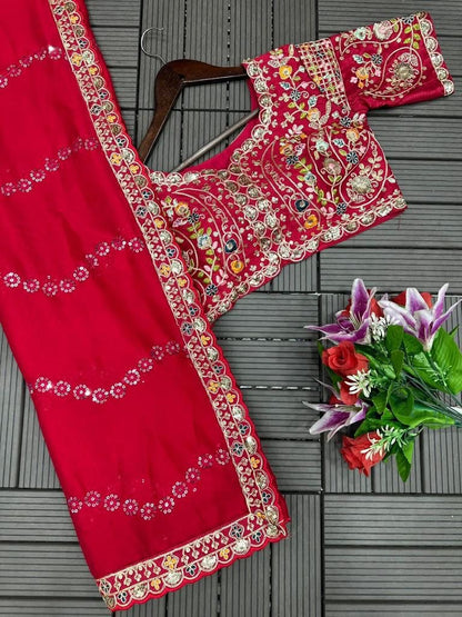 RANGOLI SILK FABRIC ON EMBROIDERY