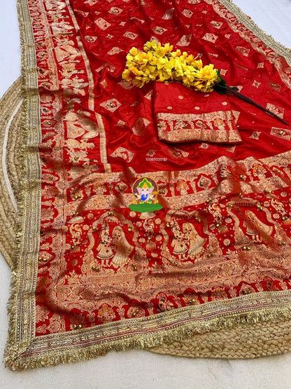 Ghunghroo Viscose Crepe Satin Silk saree