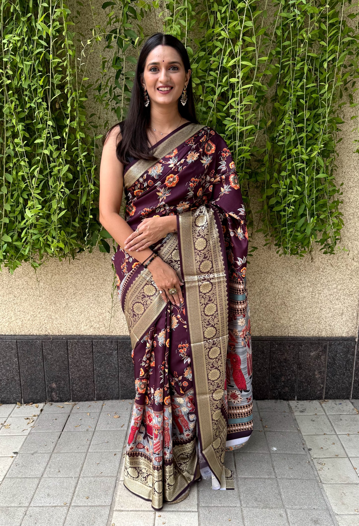 Dola silk digital print saree