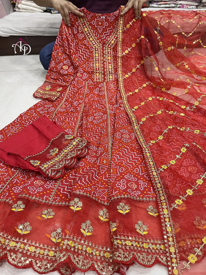 Reyon suit set with Irgabza dupatta