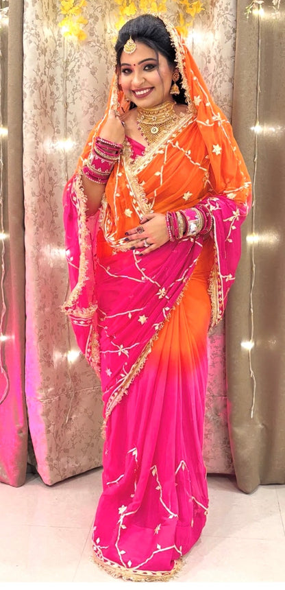 Semi pure chiffon Jaipur Hand Dye