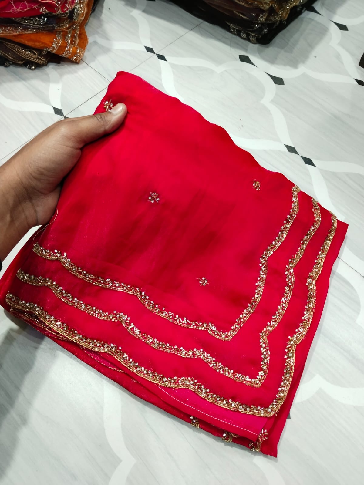 Fendi saree with diamond stone