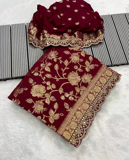 khaddi georgette designer saree in sabyasachi design