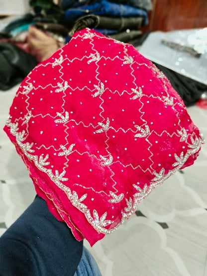 Fendi saree with diamond stone Jaal work Diya design 2 Saree