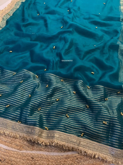 Ghunghroo organza silk saree