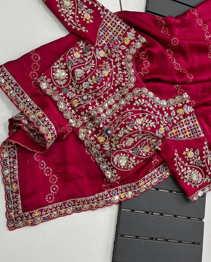 RANGOLI SILK FABRIC ON EMBROIDERY