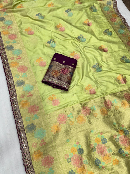 Dolla silk with embroidery saree