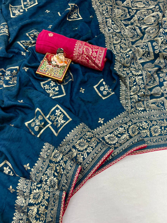 Muslin Silk zari saree