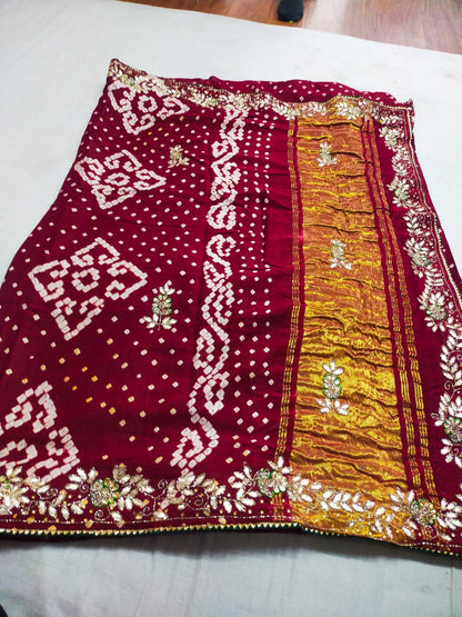Modal Gajji Satan lagdi and gotta patta work saree