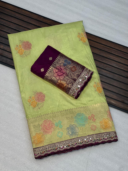 Dolla silk with embroidery saree