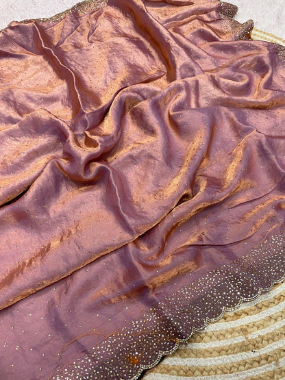 Space Silk Saree With stone Work Saree