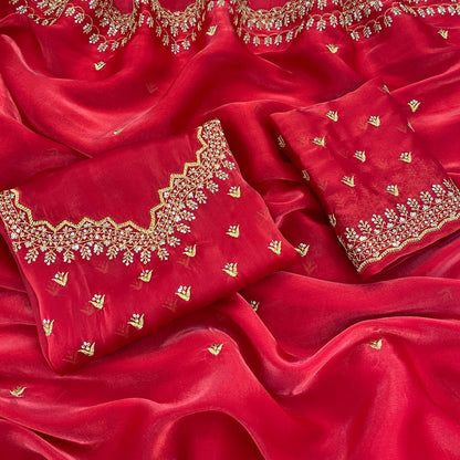zimmy choo silk saree with sequence work