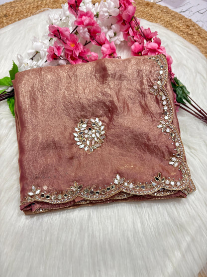 Fendi saree with diamond stone handwork