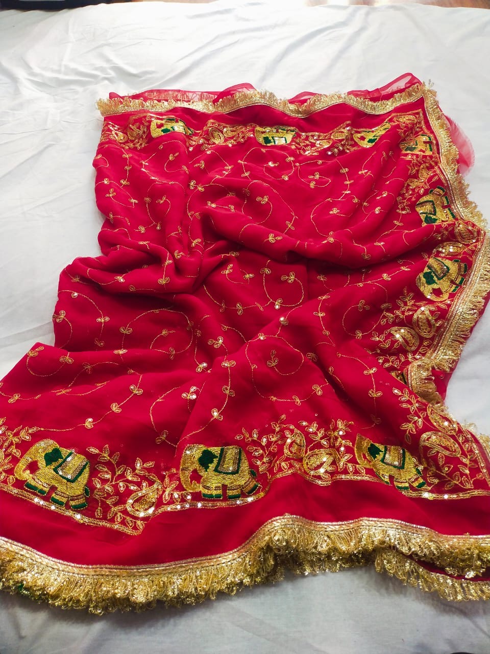 Georgette Kasab work saree