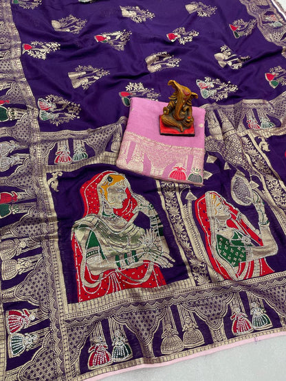 Dulhan Dola Viscose Silk with sirowski work