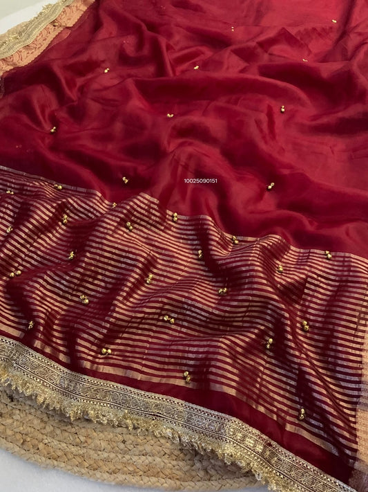 Ghunghroo organza silk saree