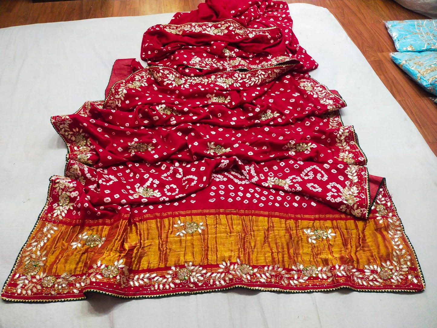 Modal Gajji Satan lagdi and gotta patta work saree