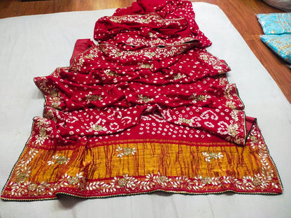 Modal Gajji Satan lagdi and gotta patta work saree