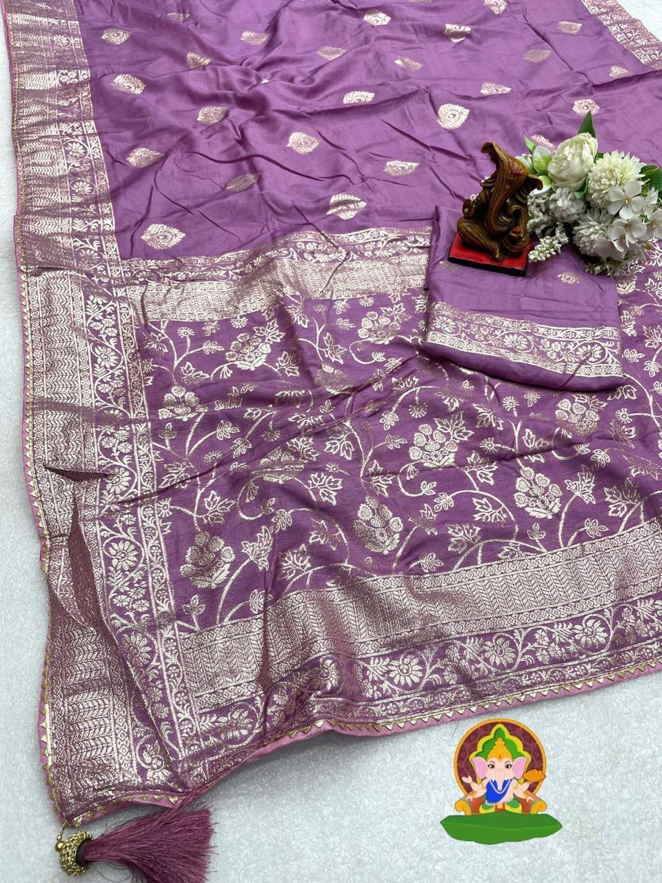 viscose Dolla Silk Saree with Zari work