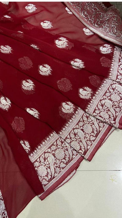 Pure Crepe Georgette Silk Weaving Silk Saree