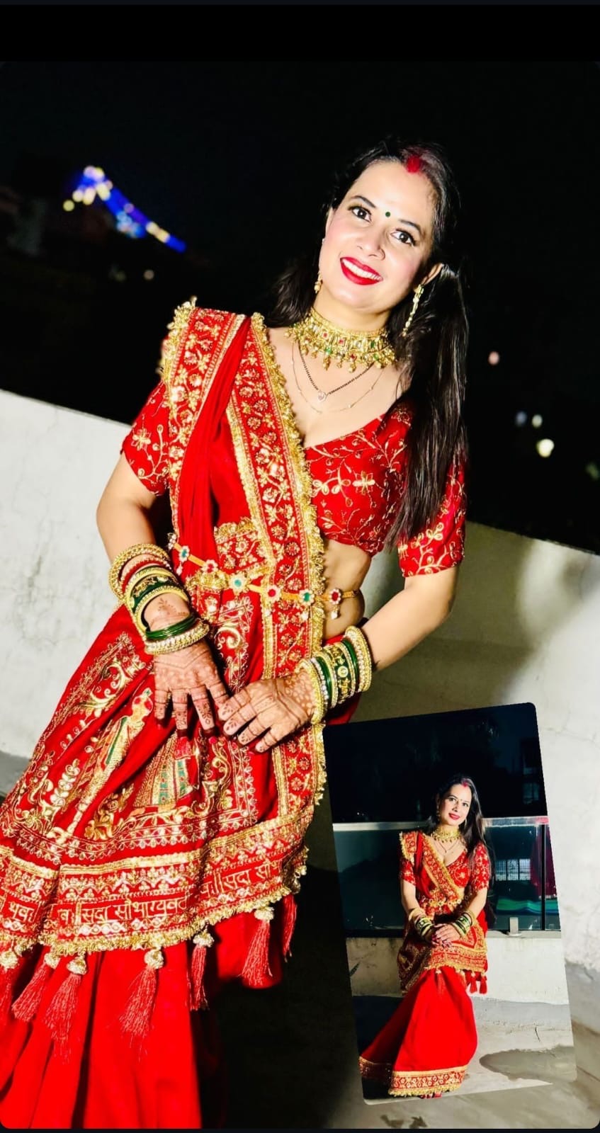 Heavy designer bridal Red saree