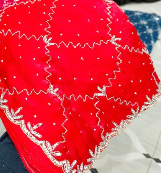 Fendi saree with diamond stone Jaal work Diya design 2 Saree