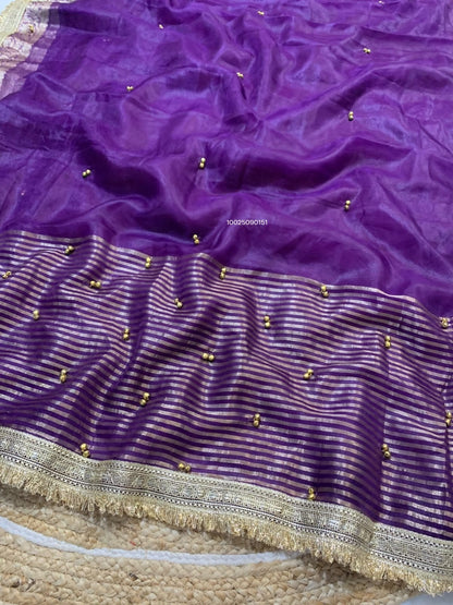 Ghunghroo organza silk saree