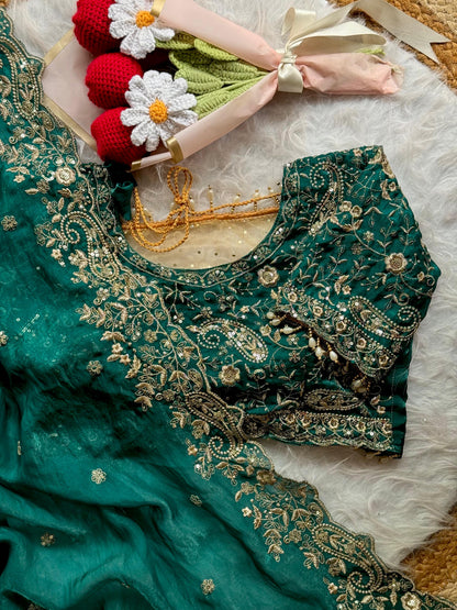 Fandy satin silk designer saree