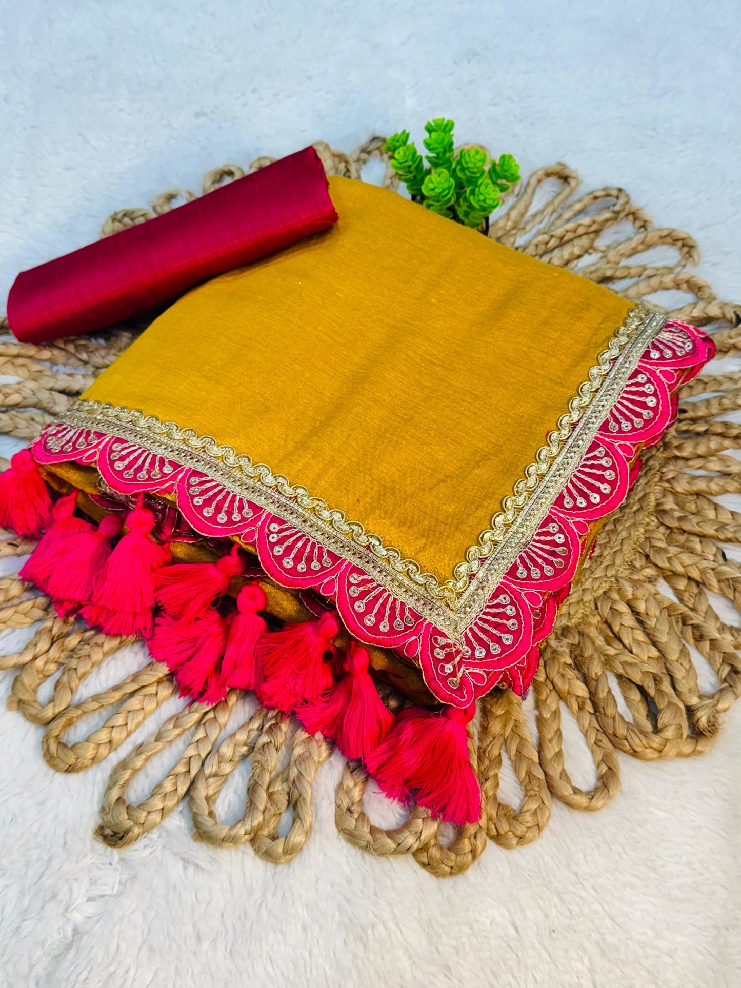 Golden Tissue Soft saree
