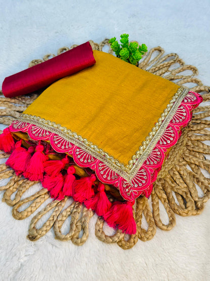 Golden Tissue Soft saree