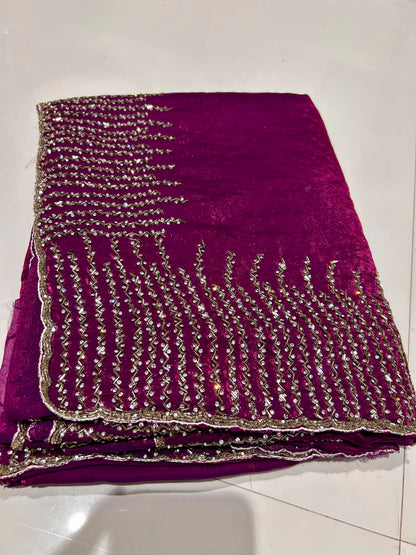 Fendi saree with diamond stone