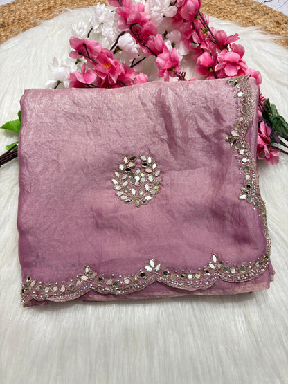 Fendi saree with diamond stone handwork