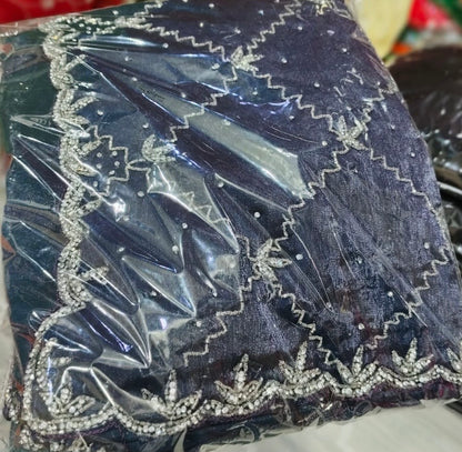 Fendi saree with diamond stone Jaal work Diya design 2 Saree