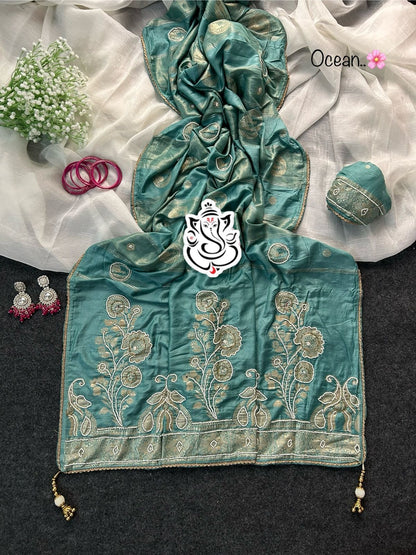 Dolla silk with embroidery saree
