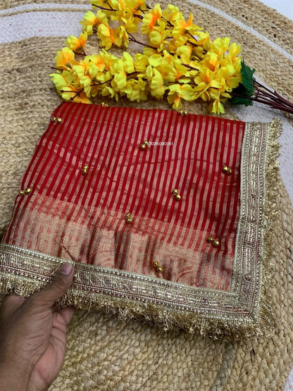 Ghunghroo organza silk saree