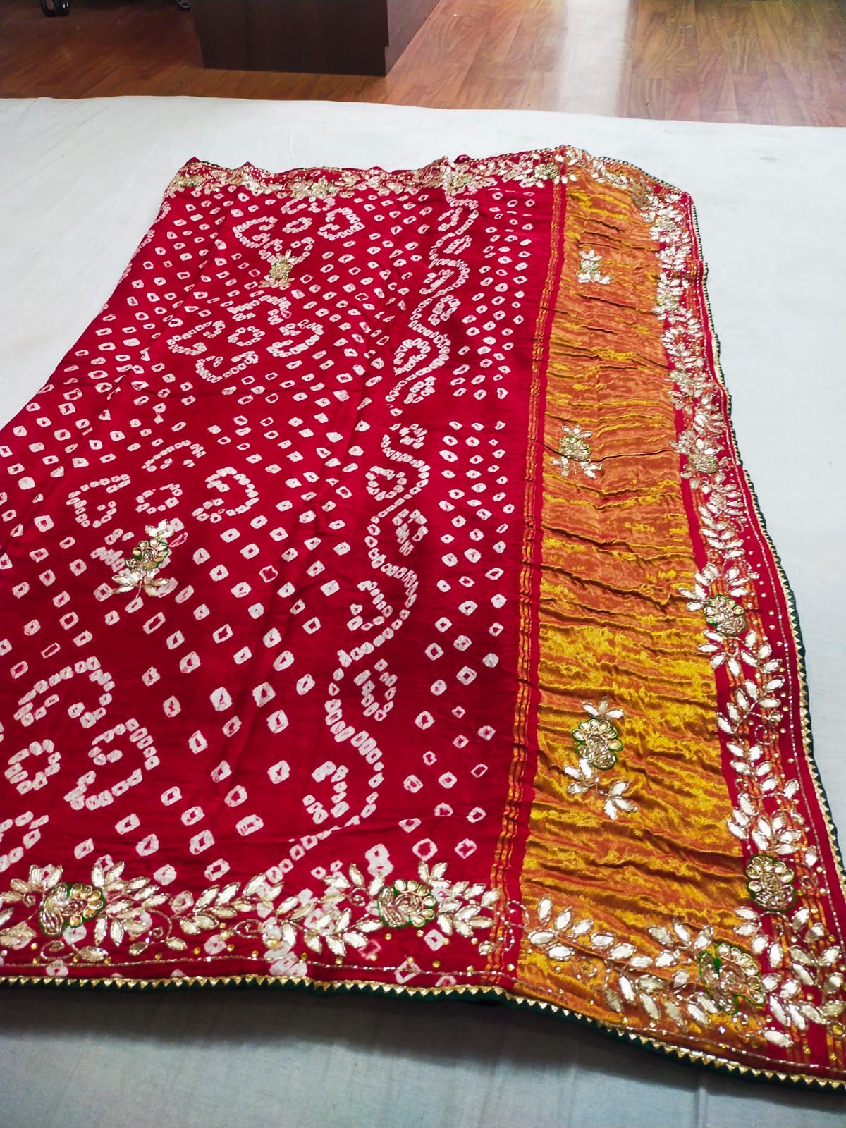 Modal Gajji Satan lagdi and gotta patta work saree