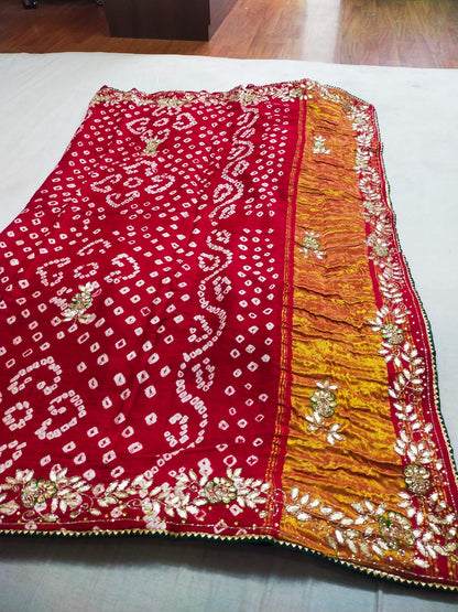 Modal Gajji Satan lagdi and gotta patta work saree