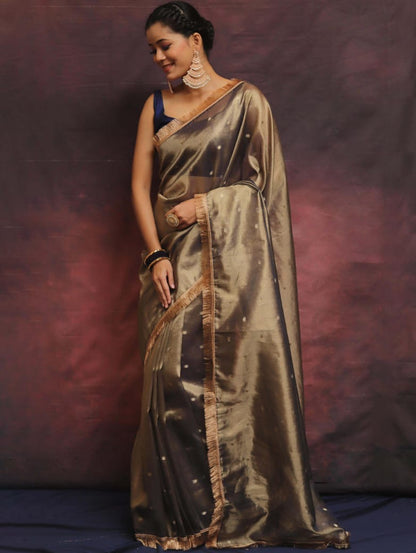 Banarasi soft chunri buti weaving tissue silk saree