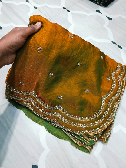 Fendi saree with diamond stone