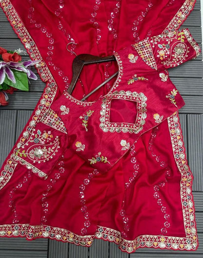 RANGOLI SILK FABRIC ON EMBROIDERY