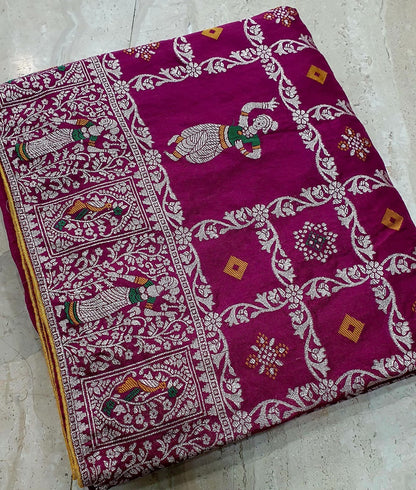 Zari Bandhej Saree