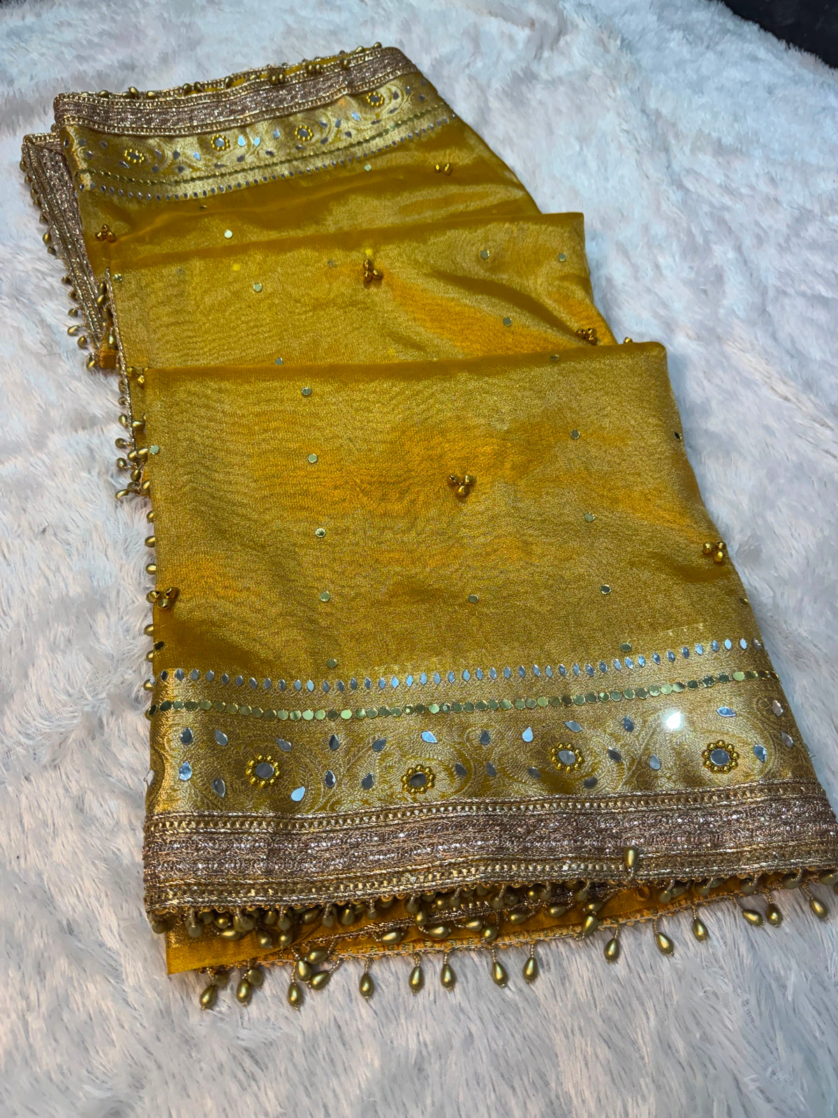 Ghunghroo and Mirror Tissue saree